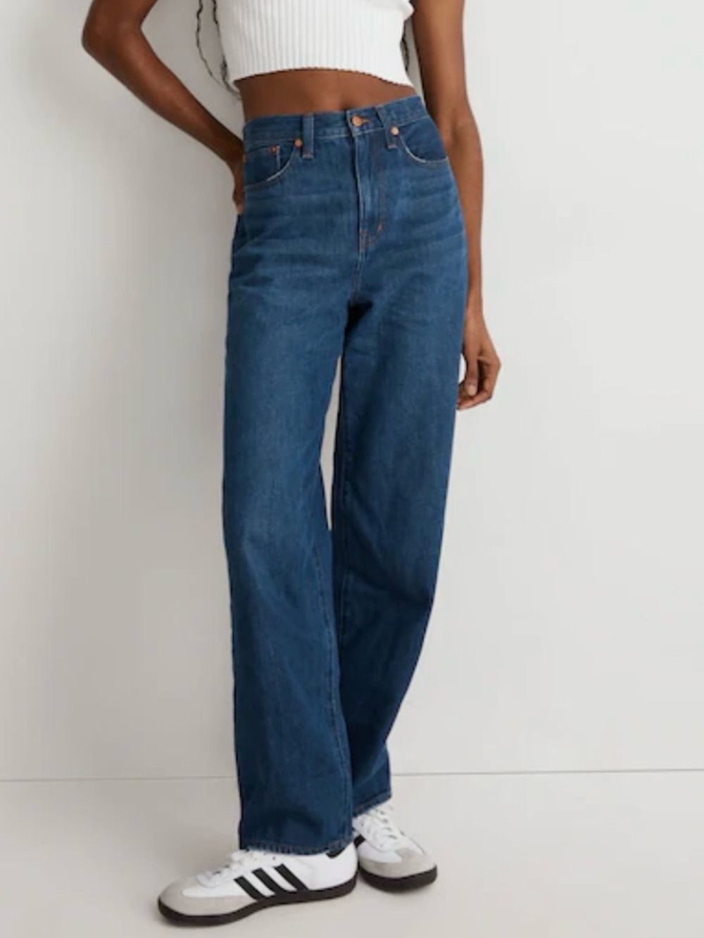 Madewell Straight Leg Jeans in Dark Blue Denim